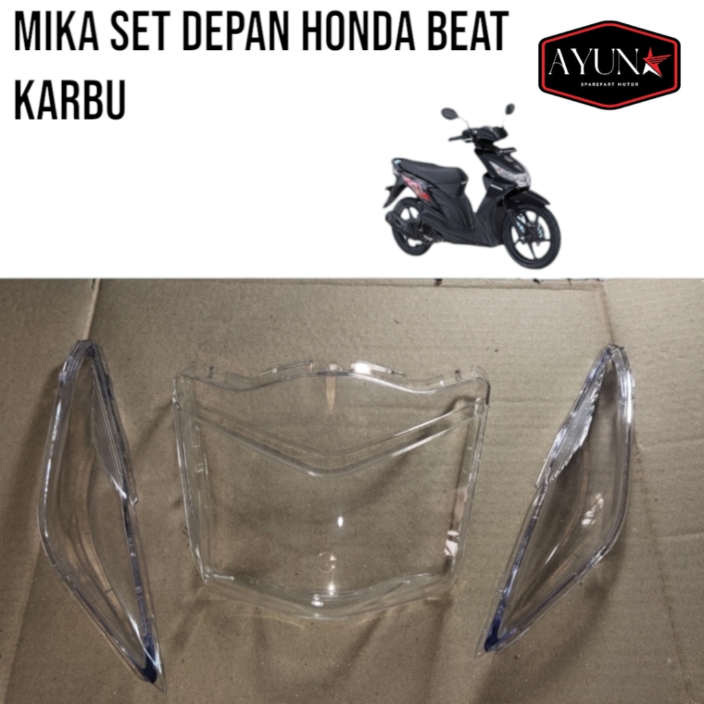 Mika kaca set lampu depan plus sen depan honda beat karbu mika lampu depan beat karbu kvy