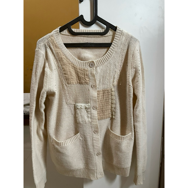 cardigan rajut tebal renda