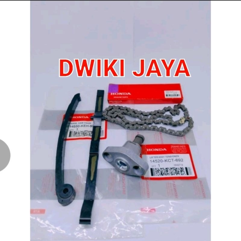 Paketan Rantai Keteng+Lidah Tensioner+Tonjokan Keteng (KCT-KEH) Honda Gl pro/Megapro lama/Neotech Ku