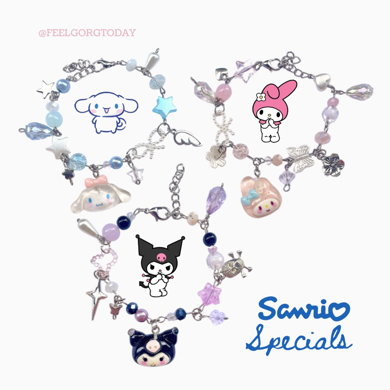 sanrio special bracelet (kuromi, my melody, cinnamoroll)