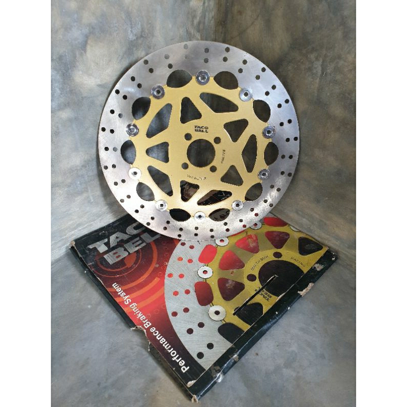 Piringan cakram TACOBELL 320mm suzuki datar NOS lawasan suzuki smash shogun 125 dll