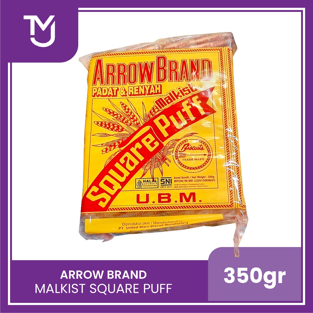 

UBM Arrow Brand Square Puff 350gr -- Malkist Gabin Manis