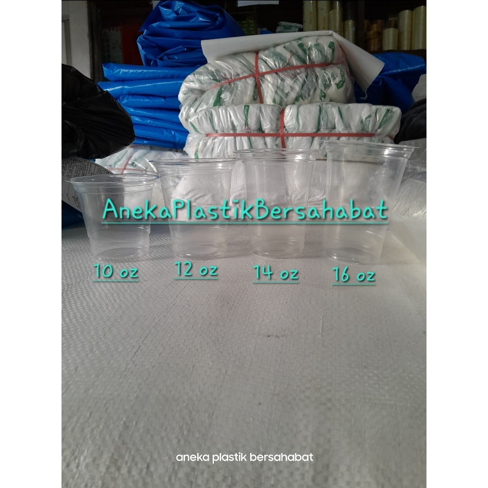 cup plastik pop ice 10 oz , 12 oz , 14 oz , 16 oz , cup plastik , cup minuman es dawet tape , tempat