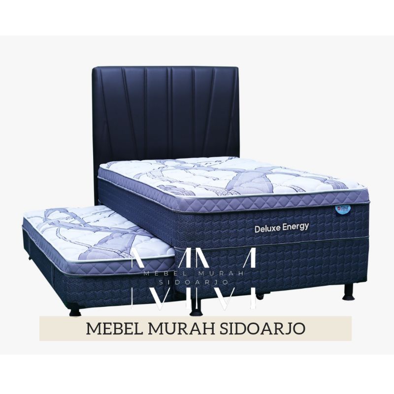 Set Kasur Springbed 2in1 Sorong Central Deluxe energy Plushtop Single Size 90 x 200 100 x 200 120 x 