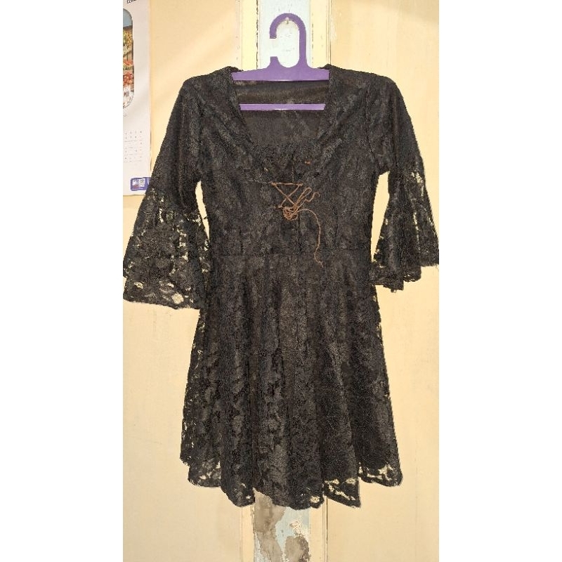 Gothic black mini dress preloved