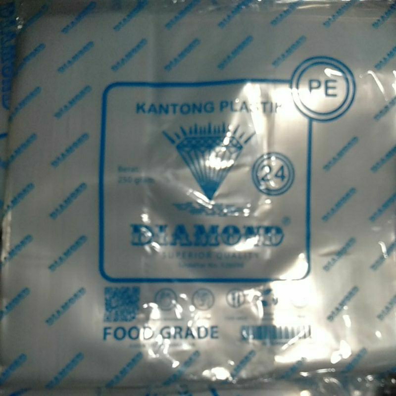PLASTIK KRESEK PE BENING UKURAN 24 TEBAL - KANTONG PLASTIK KRESEK TRANSPARANT /CLEAR / BENING MERK D