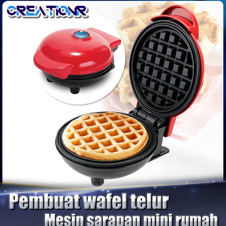 RECOMENDED Mini Waffle Maker Elektrik Mesin Pembuat Waffle Mini  Nonstick Elektrik Mesin Pembuat Waf