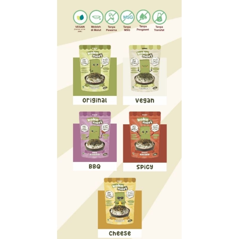 

Ay00! KOKO NAbon Rumput Laut Tabur/ Seaweed Flake / Snack Mpasi / Snack Cemilan Anak Sehat / Abefood