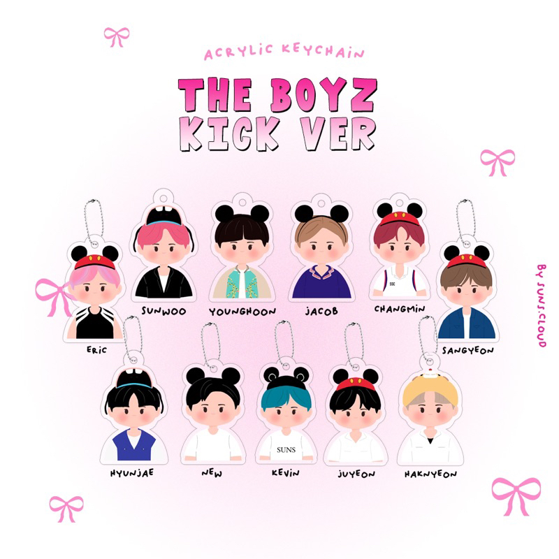 THE BOYZ THRILLRIDE KICK VER ILLUSTRATION ACRYLIC KEYCHAIN KPOP MERCH