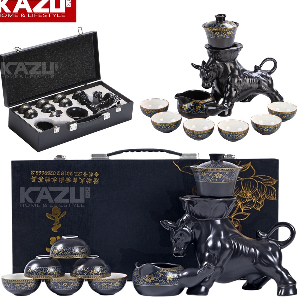 ART Y76R KAZU CHINESE TEAPOT SET 6CUP K6 DRAGON BULL VALVE TEA POT SET KLEP GESER NAGA CANGKIR TEH K