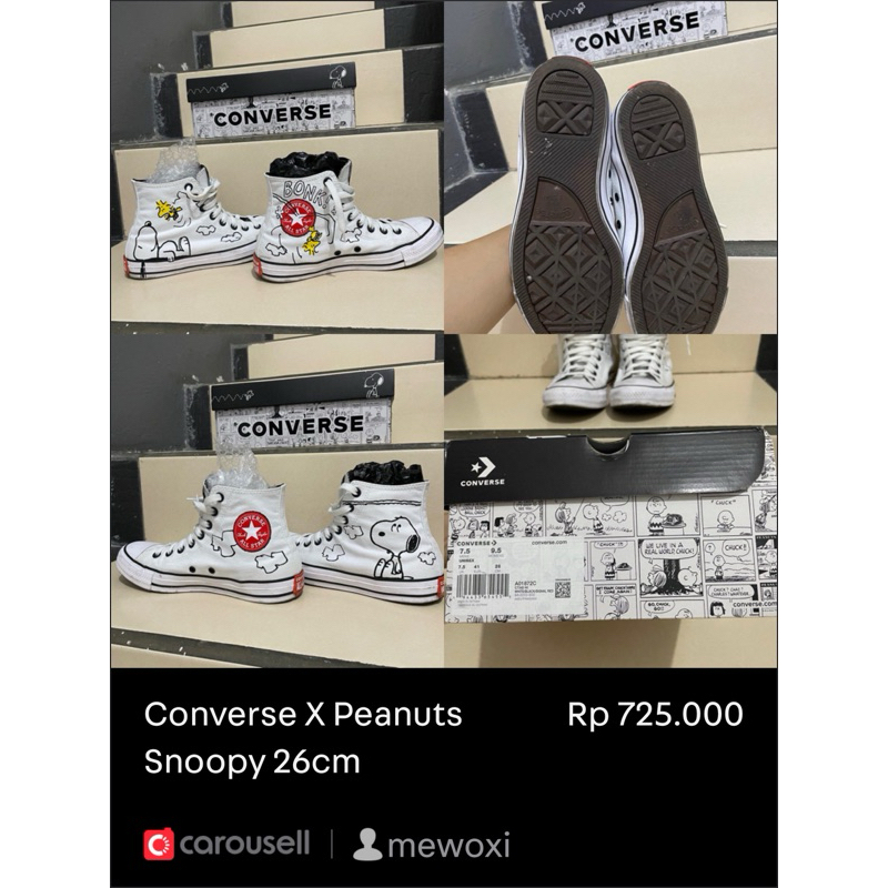 converse X peanuts Snoopy White (26cm/Eur 41)