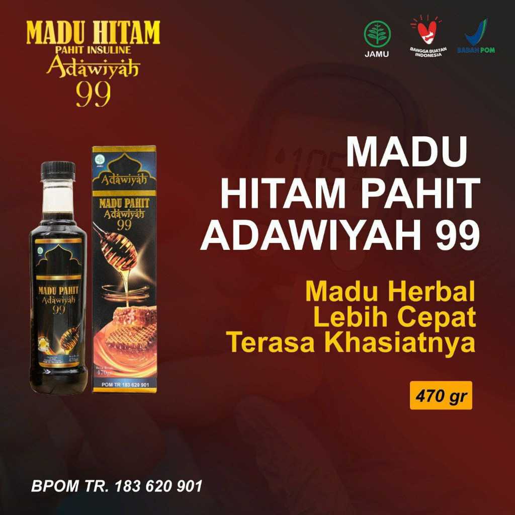 

Madu Pahit Adawiyah 99 Mengobati Diabetes~Asam Urat~Hipertensi~Maag~Lambung~Kolestrol~Menjaga Imun Tubuh