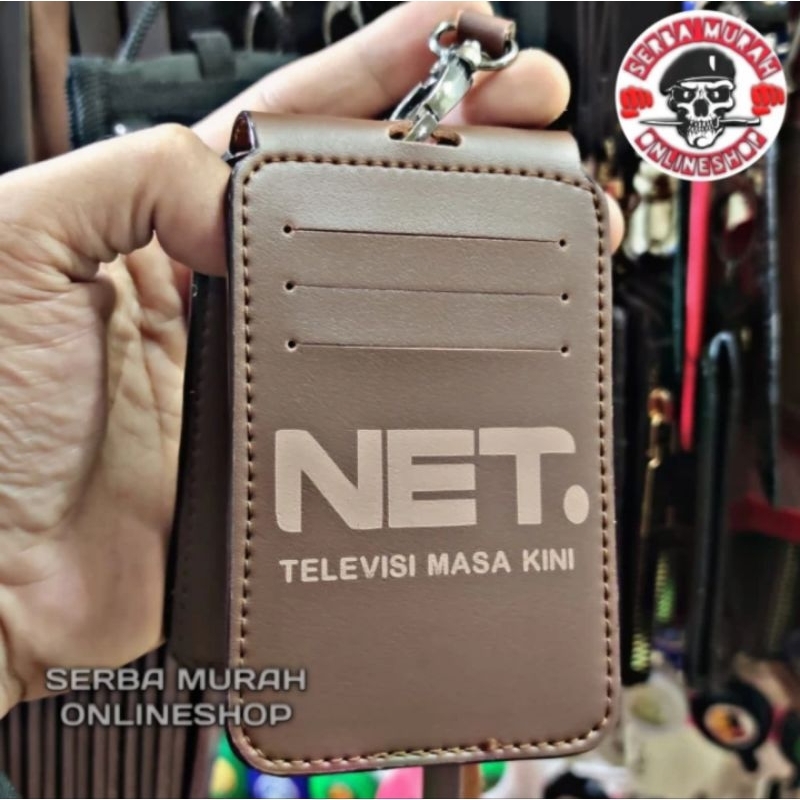 

HOLDER KALUNG ID CARD LOGO NET TV MODEL LIPAT COKLAT BEST QUALITY PREMIUM