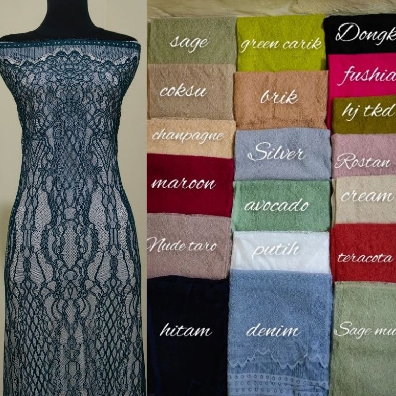 ART F75L Kain Chantilly Lace Brokat Chantily Bahan Kebaya Santili