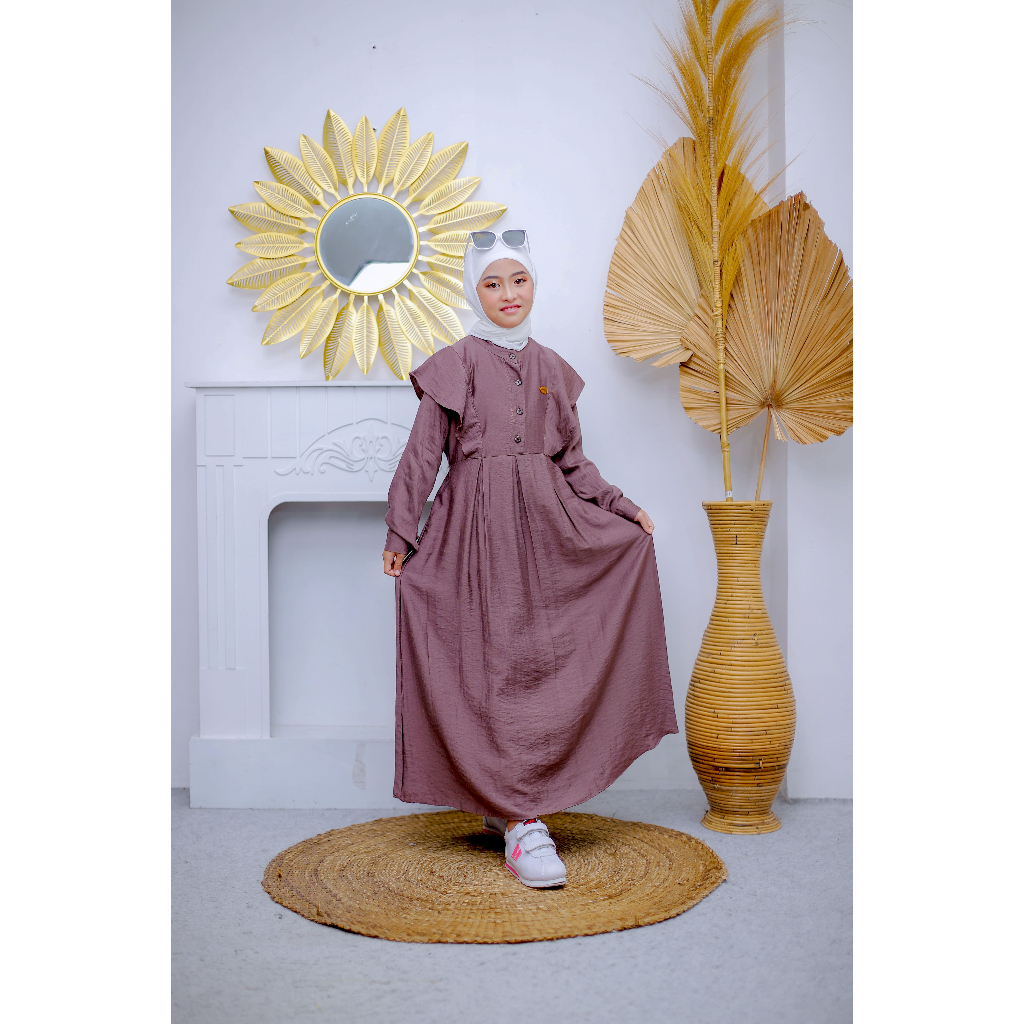 Dress Anak Gamis Anak Cewek Gamis Model Terbaru Gamis Crinkle Gamis Moana Baju Lebaran Cewek Baju Mu