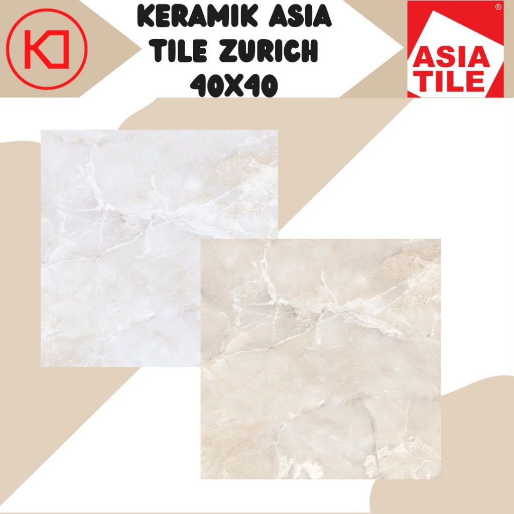 Keramik Lantai Asia Tile Zurich 40x40 Kw1 Motif Marble