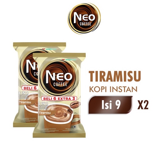 

TWK617 Terbaru Neo Coffee Kopi Instan Tiramisu Pack 2 gr isi 6 3 pcs x2