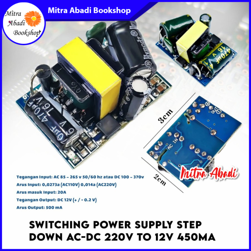 Switching Power Supply Step down AC - DC 220V to 12V 450mA