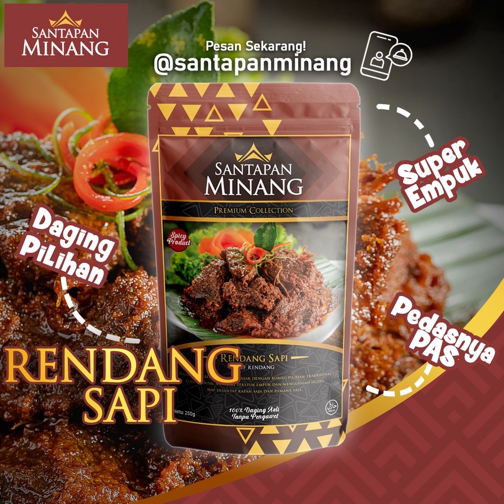 

QAN823 BAYAR DITEMPAT Rendang Daging Sapi Asli Khas Padang 3 gr Halal Santapan Minang