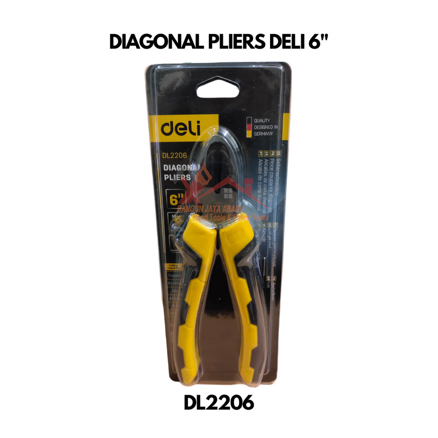 Tang Potong Kawat DELI 6" Inch Diagonal Cutting Nippers Pliers BJA