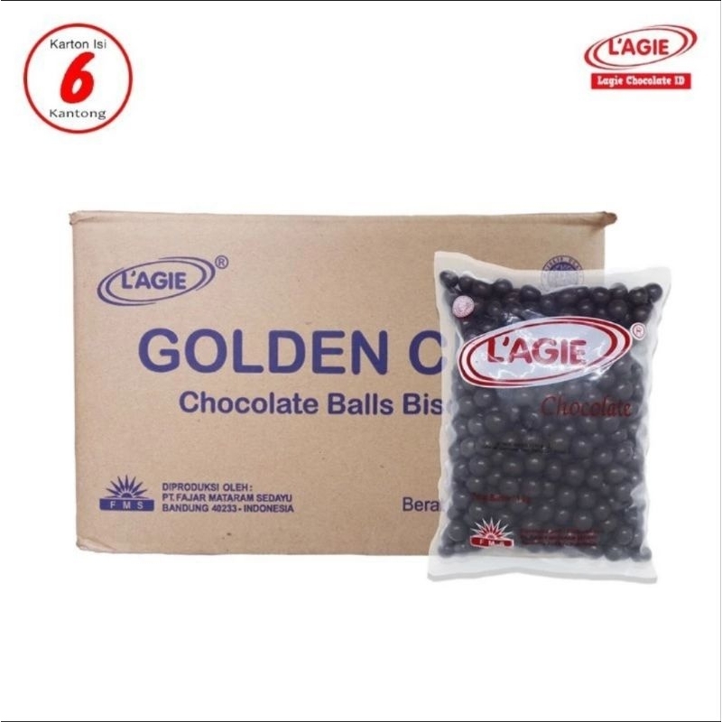 

Lagie Kartonan Chocolate Balls Biscuit / Golden City Chocolate Balls Biscuit / L'agie Chocolate Balls Biscuit / Lagie Biskuit / Coklat / Cokelat / Lebaran