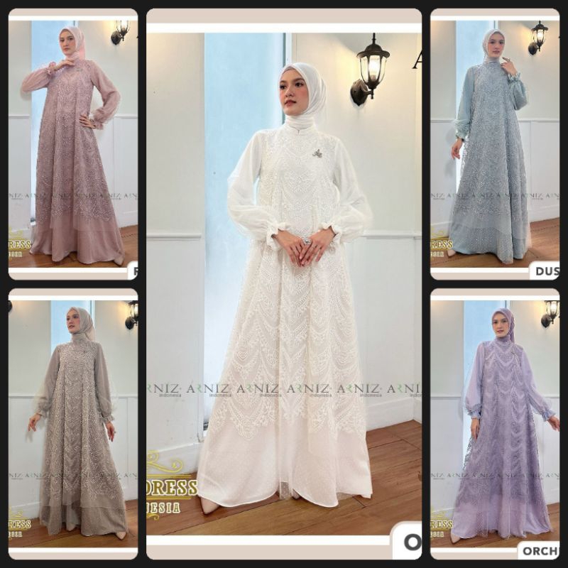 Zerinha Dress by Arniz / Zerinha Dress by Arniz Collection / Arniz Terbaru / Gamis Lebaran / Dress b
