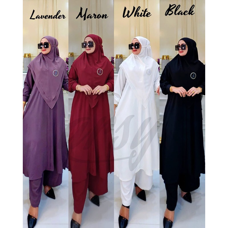 KHALIFA SET UMROH | KULOT TUNIK HITAM PUTIH