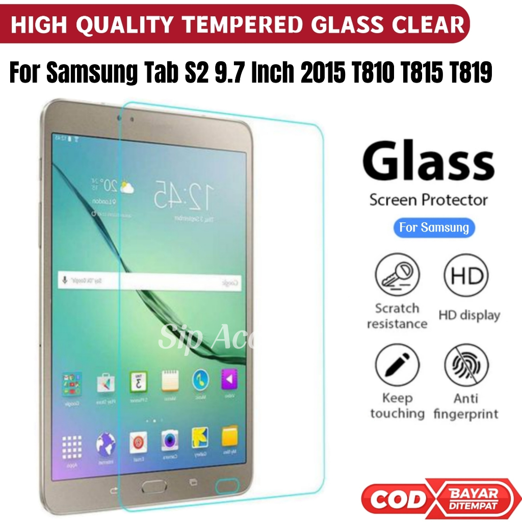 Samsung Tab S2 9.7 T810 T815 T819 T819Y T813 Tempered Glass Anti Gores Kaca Screen Protector Pelindu