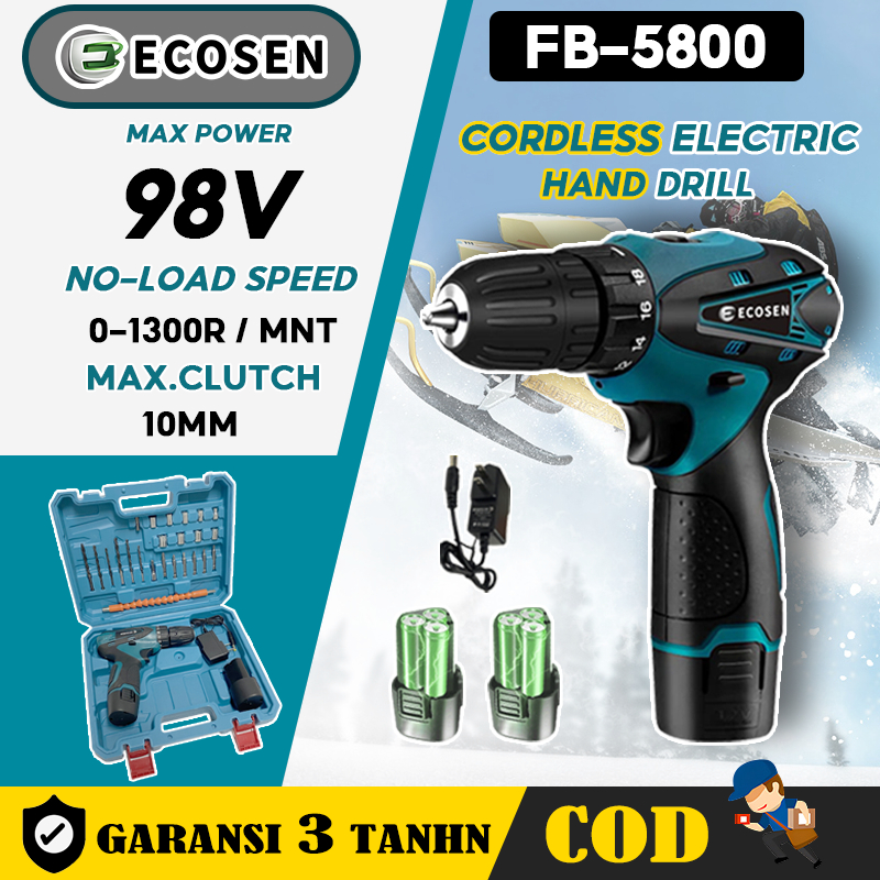 ECOSEN Mesin Bor Baterai Tangan Cordless Drill Battery/Bor Batrai/Bor Cordless