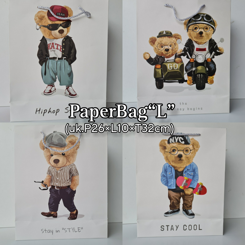 

PAPERBAG Aesthetic Jumbo Paperbag Teddy Bear Paperbag Lucu 1018L/XL