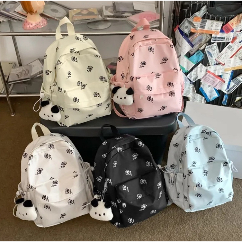 Tas Ransel Anak sekolah motif Bunga mawar