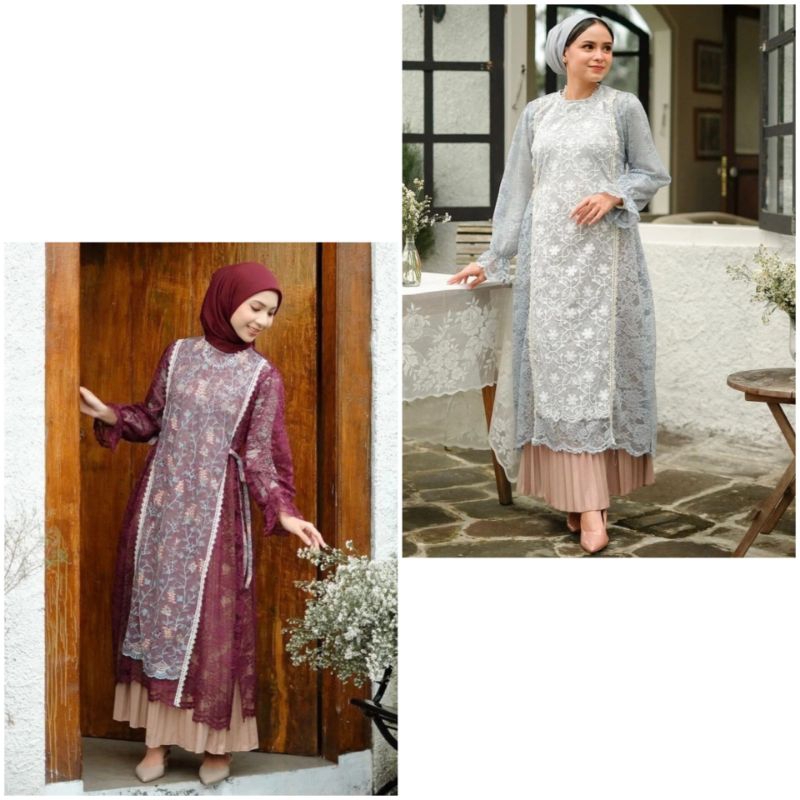 Maira & Ruri Dress By Atkey (Blue & Wine)