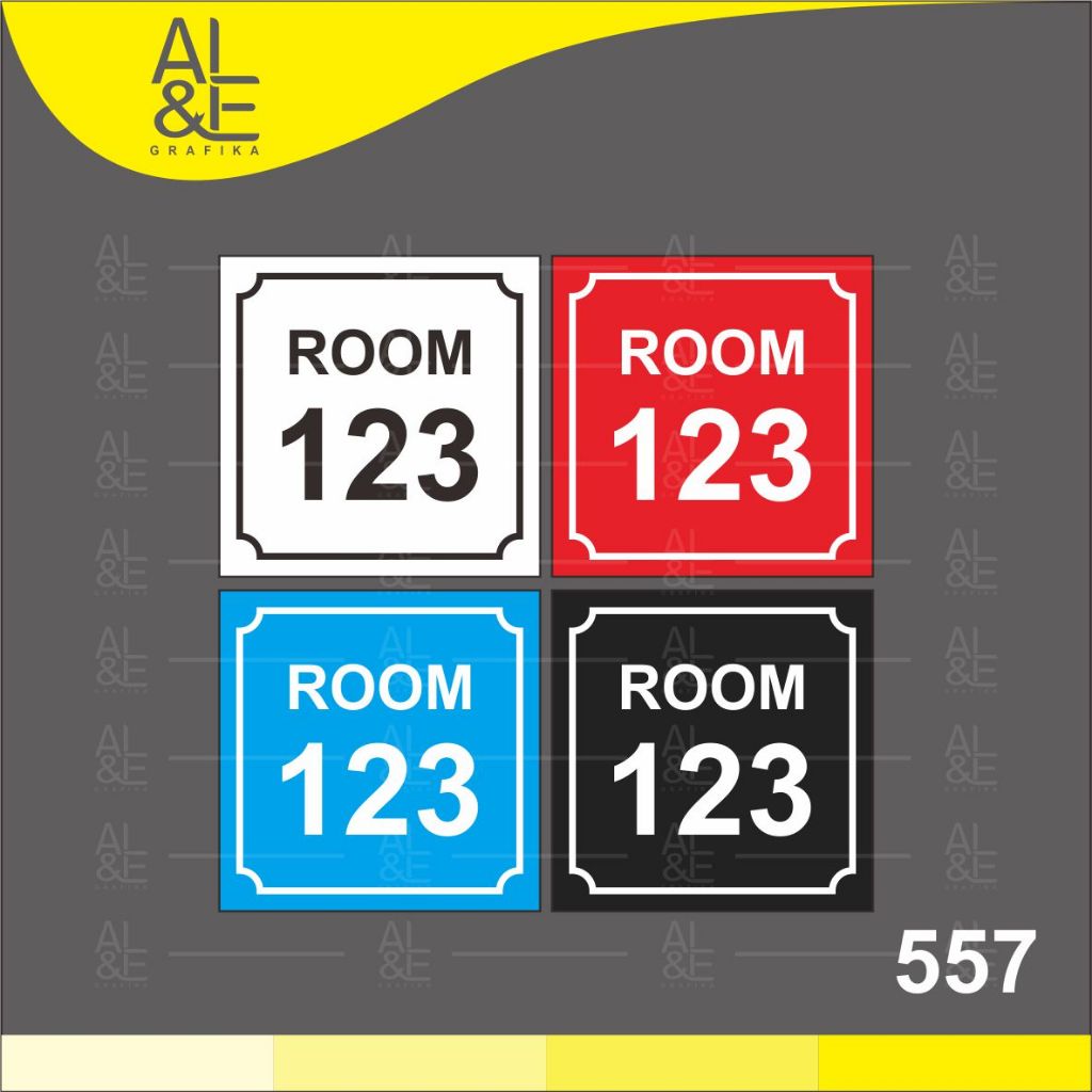

557 - Stiker Room Number, Nomor Ruangan Hotel, Kost, Kontrakan, Sticker Vinyl, Cetak Premium Indoor, Tahan Air