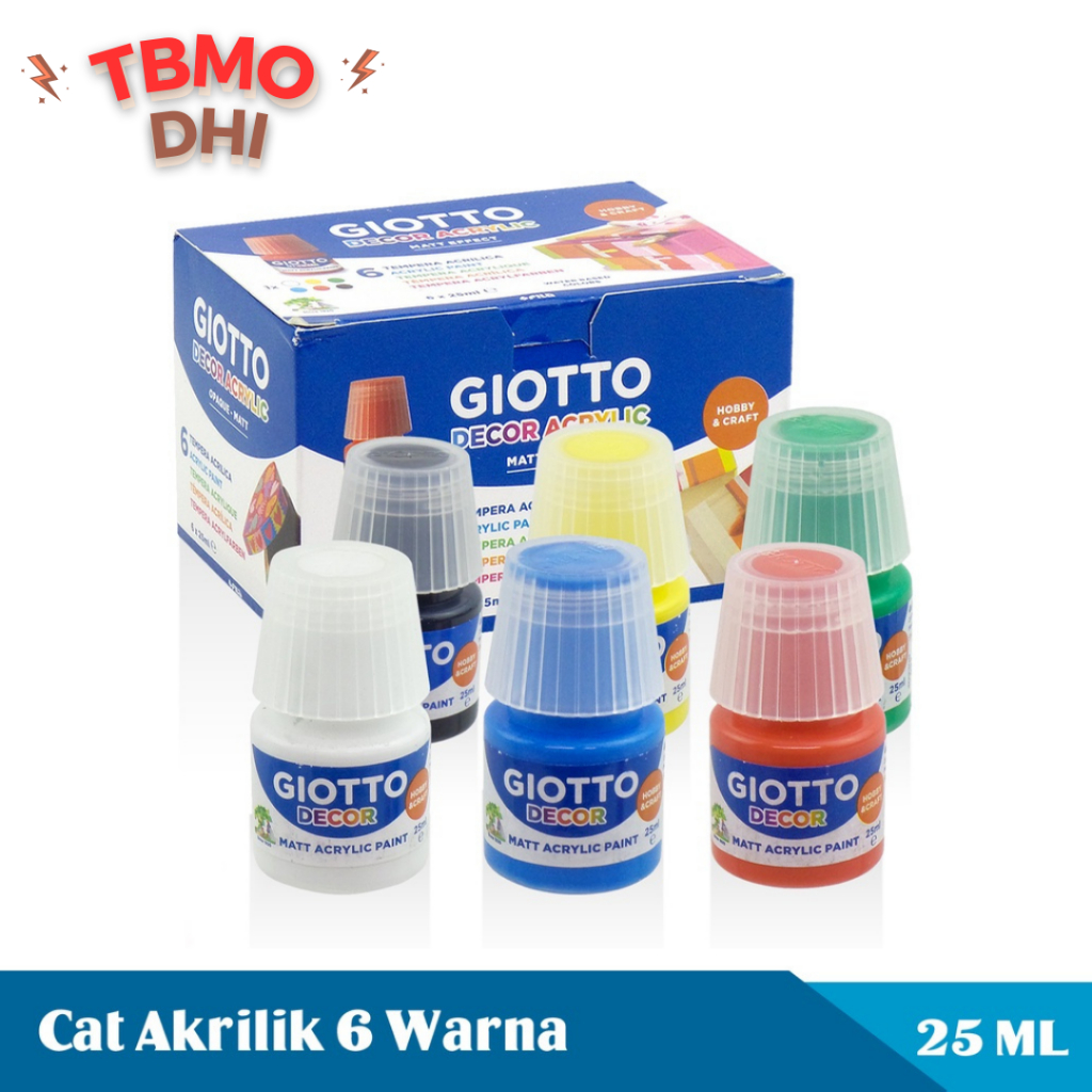 

GIOTTO Decor Acrylic Cat Akrilik Dekorasi - paket 6 warna x 25ml - 538200 / Cat Giotto Decor Acrylic Set