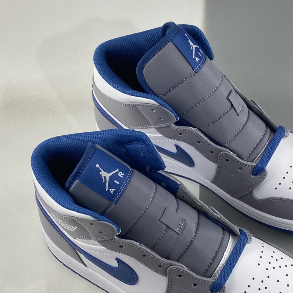 Air Jordan 1 Mid Cement Grey True Blue Original