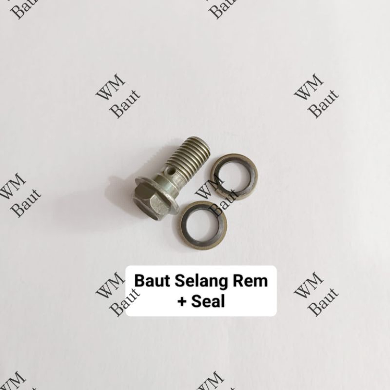 Baut Nepel Selang Rem Cakram Motor M10 + Seal