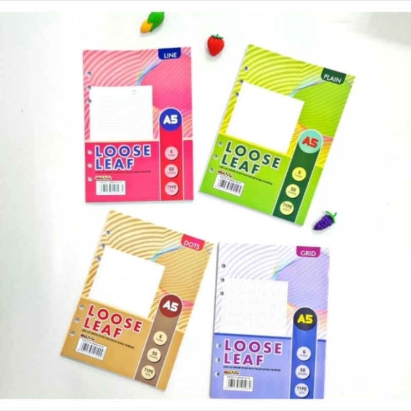 

Isi Binder A5 6ring Loose Leaf Grid Dotted Line Blank