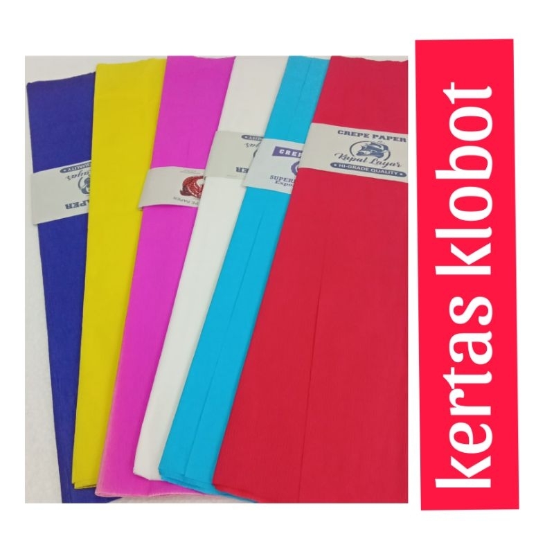 

( 1 lembar ) ukuran 60x100 cm crepe warna lembaran/ kertas klobot/ kertas crepe/ kertas hiasan warna