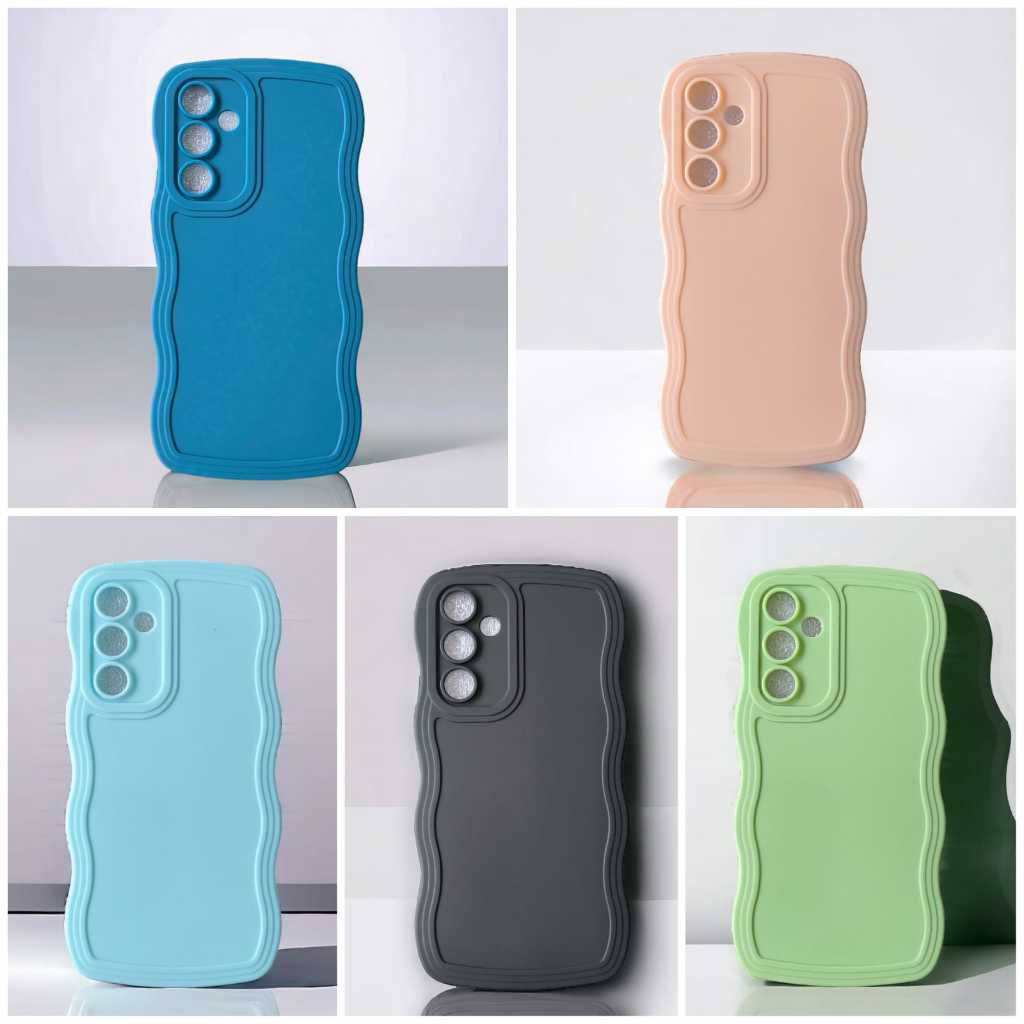 [ PUSATACCHP ] CASE SILICONE GELOMBANG POLOS BAHAN LENTUR LEMBUT / SOFT CASE CANTIK LUCU POLOS  + ST