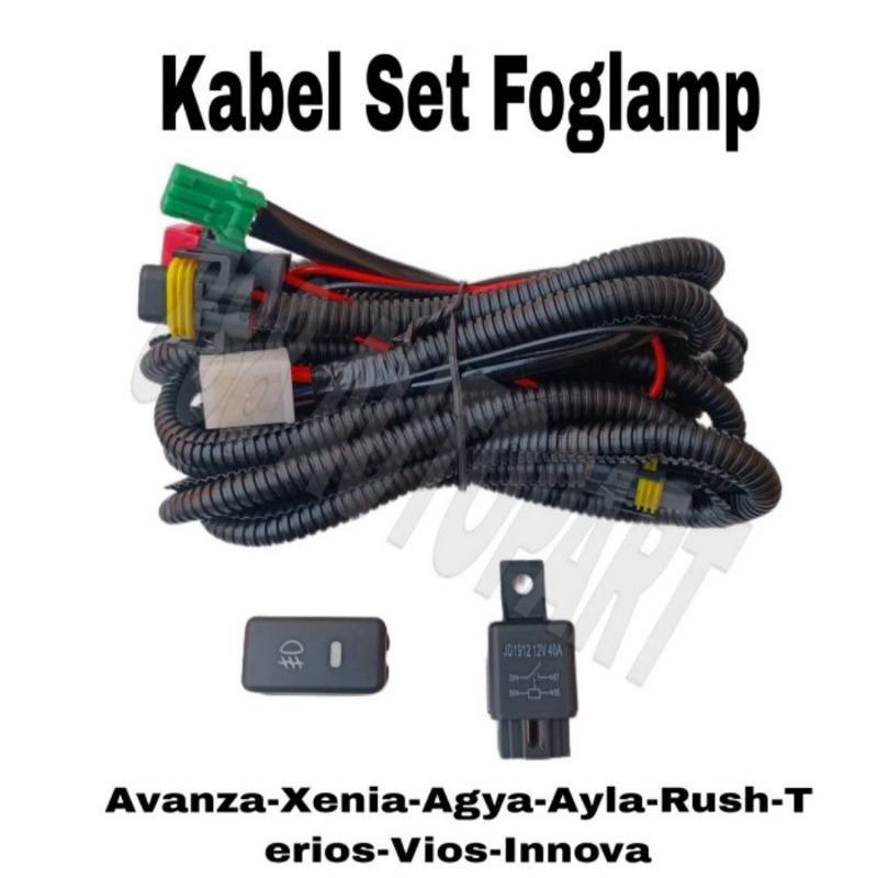 Kabel Set Foglamp Avanza Xenia Agya Ayla Rush Terios Vios Innova Universal DLL Komplit Set