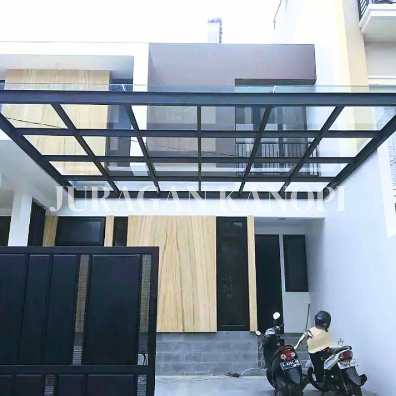 kanopi / canopy kaca rumah minimalis tempered 8mm