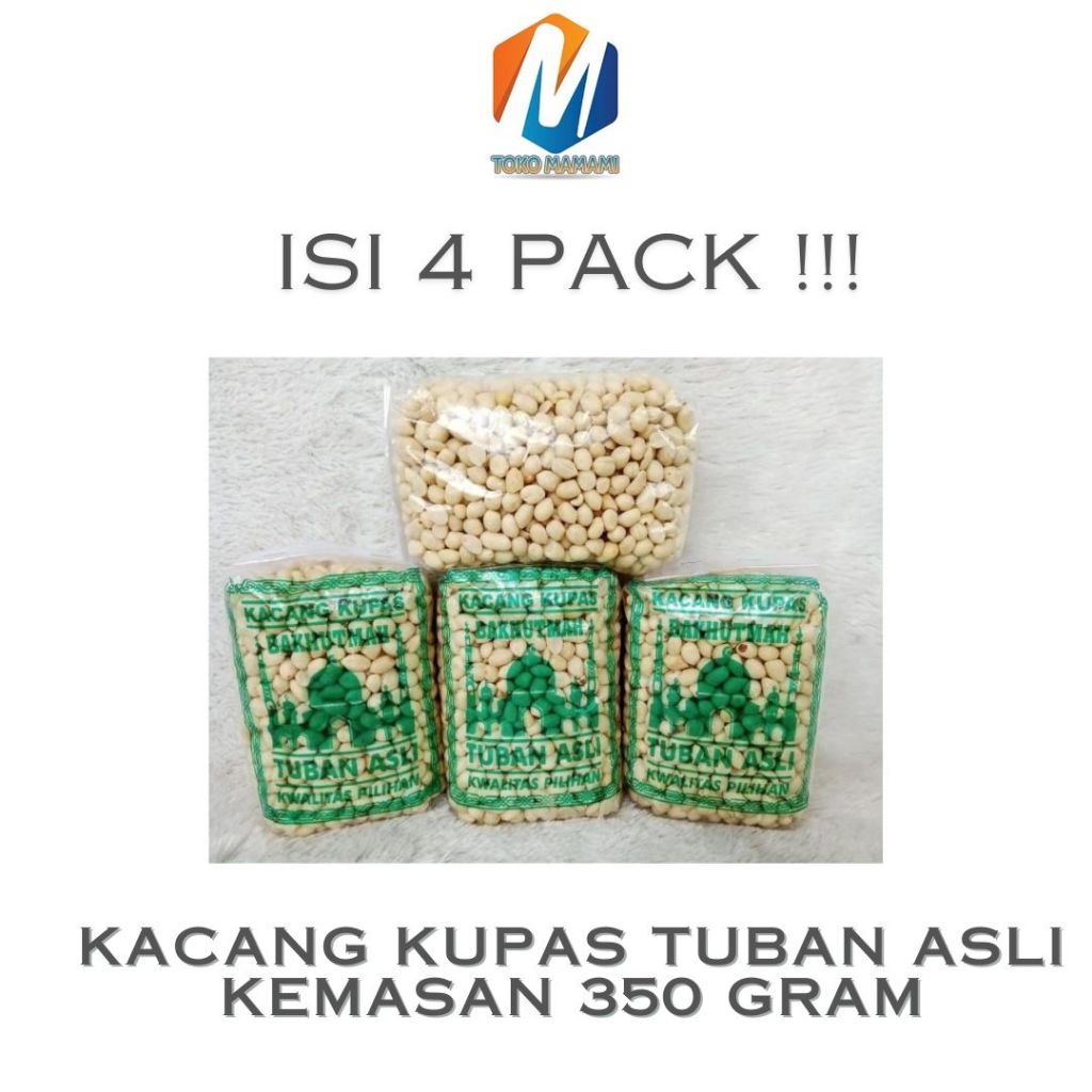 

[BISA COD] 4 BUNGKUS - Kacang kupas asli tuban kemasan 350 gram kualitas super