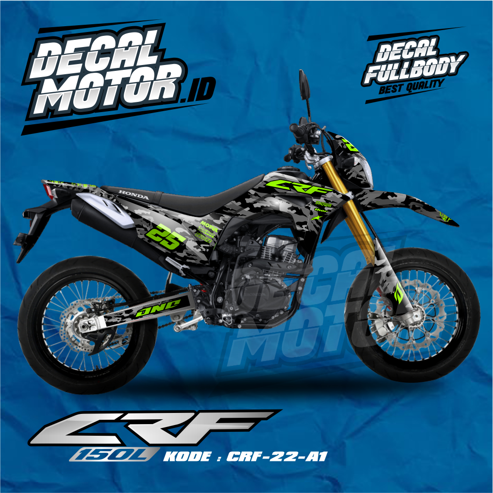Decal CRF 150 L Full Body New Desain Stiker / Sticker Dekal CRF 150 L Army Design Mode Simple - Kode