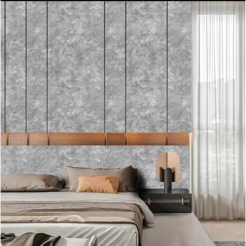 Wallpaper Stiker Dinding Abu Acian Semen 45cm x 10m