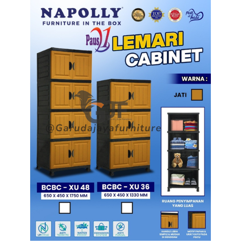 [FULL RAK] LEMARI PLASTIK 4 TINGKAT / 3 TINGKAT NAPOLLY / LEMARI SERBAGUNA MULTIFUNGSI BCBC