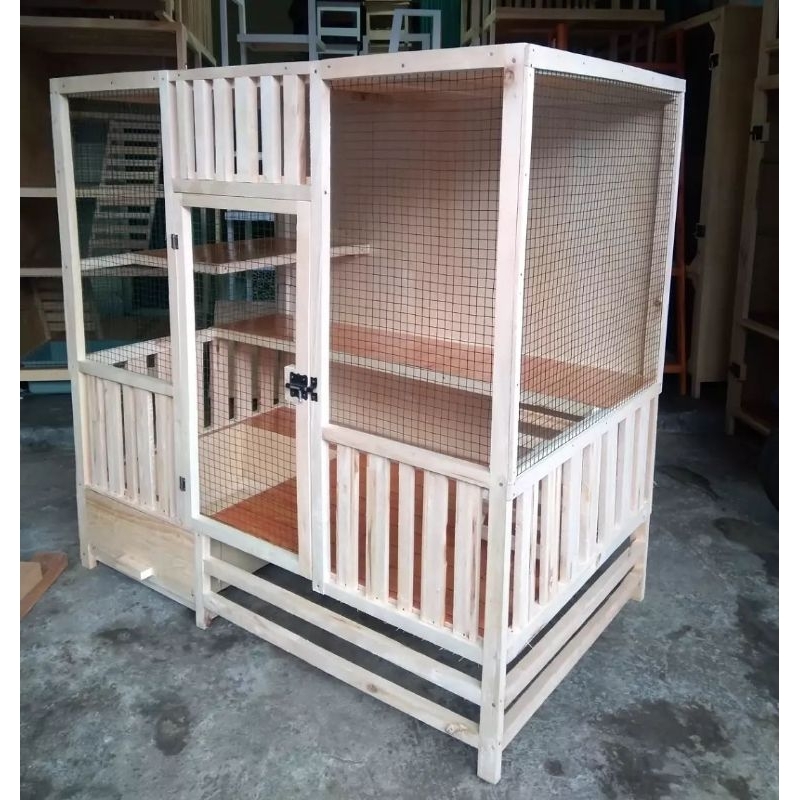 kandang kucing kayu minimalis jati belanda