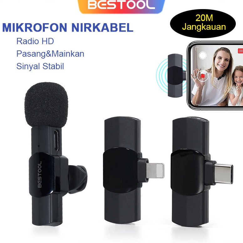 REKOMENDASI BESTOOL Wireless Microphone Mic Clip On USB PC Laptop Zoom Webinar cast Teleconference M