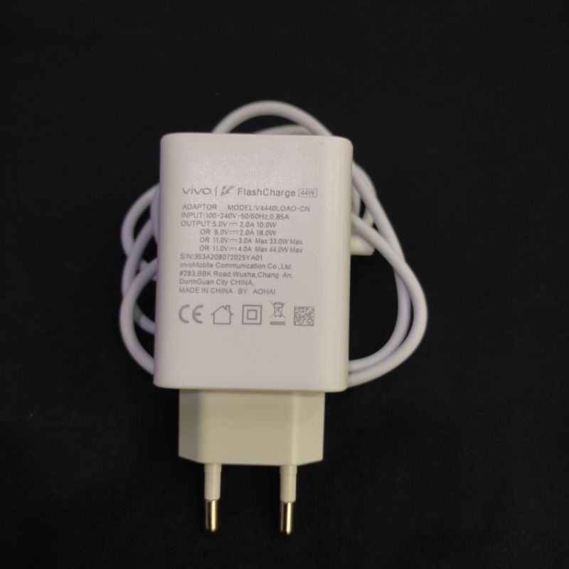 charger original Vivo v20 44watt flash charging