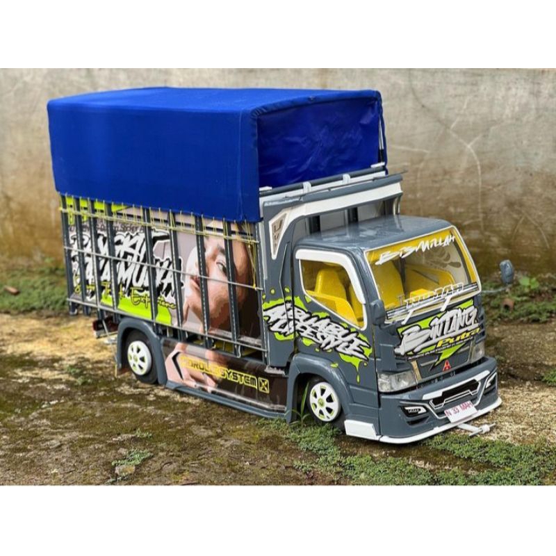 MAINAN ANAK MINIATUR TRUK OLENG ASLI KAYU FULL VARIASI LAMPU LED KELAP KELIP