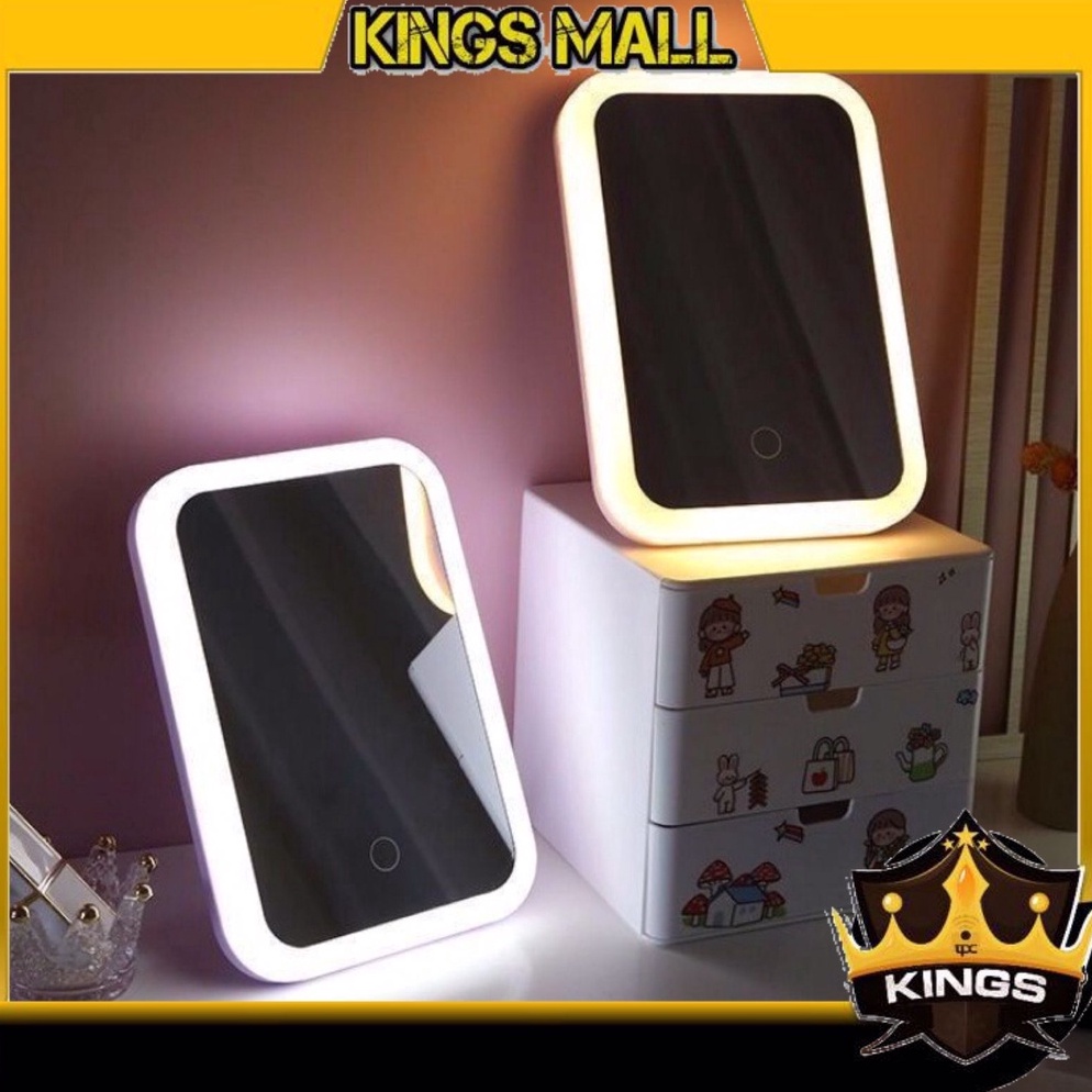SPECIAL PRICE KINGS C5287 Kaca Cermin Charge  Mirror Touch Screen LED  Cermin Makeup LED